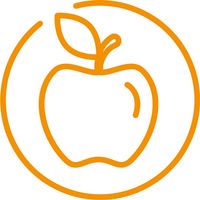 Apfel in einem Kreis - orange